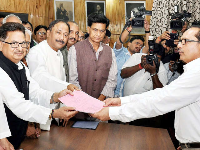 P L Punia files his nomination for the RS seat