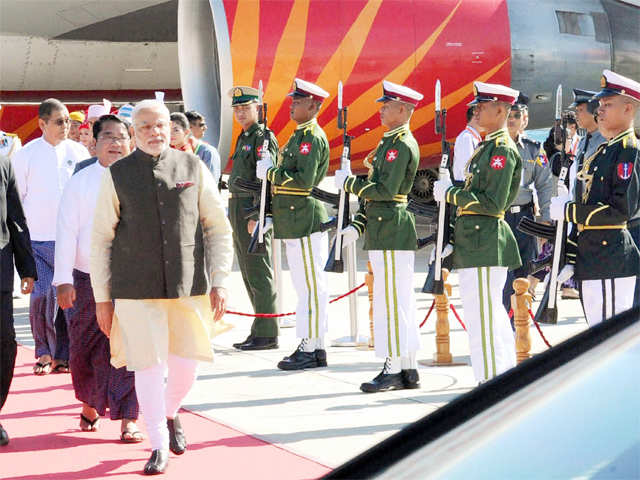 PM Narendra Modi receives the Guard of Honour