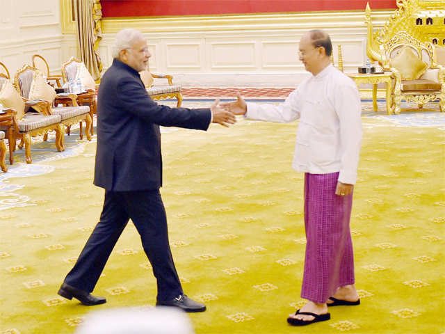 PM Modi with Myanmar President