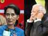 Prime Minister Narendra Modi meets Myanmar's opposition leader Aung San Suu Kyi