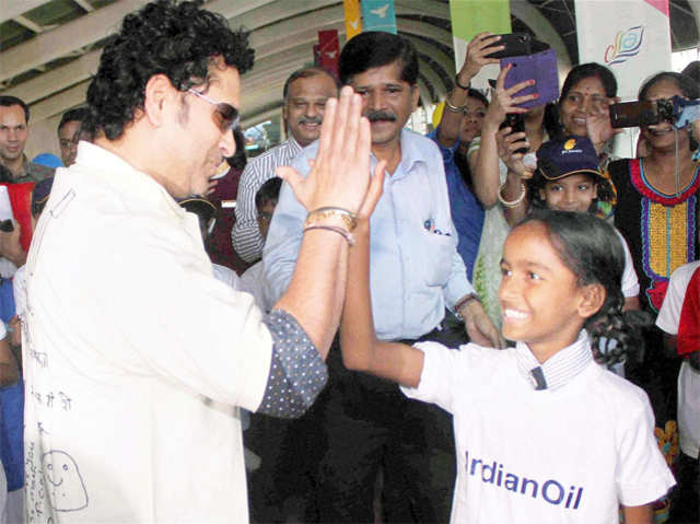 Sachin Tendulkar at an Children's day event