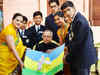 President Pranab Mukherjee gives awards to 20 children for exceptional achievement