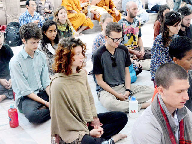 European students at Bodhgaya