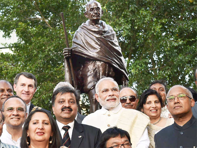 PM unveils statue of Gandhi in Australia