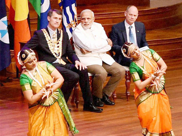 PM Modi enjoying a cultural performance