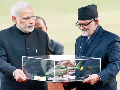 PM Modi presents chopper to Nepal army