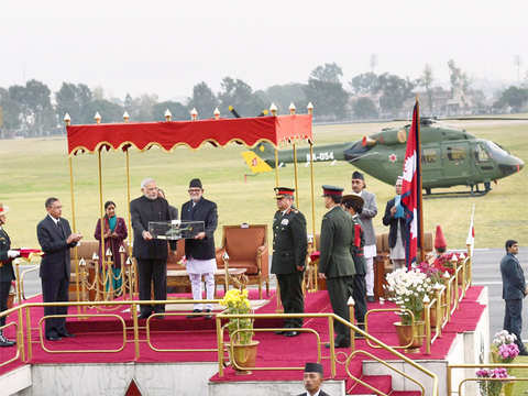 Presentation ceremony of a chopper to Nepal