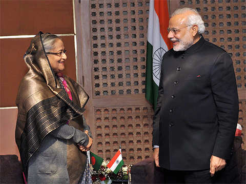 PM Modi meets Sheikh Hasina