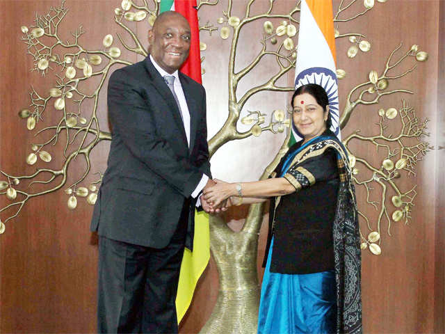 Sushma Swaraj with Mozambique minister