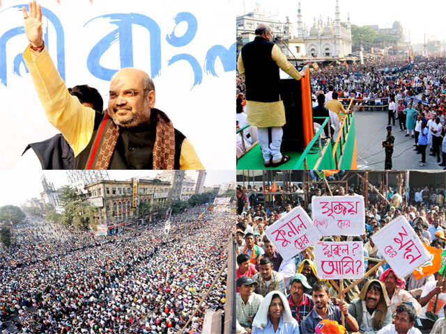 10 defining images of Amit Shah's rally
