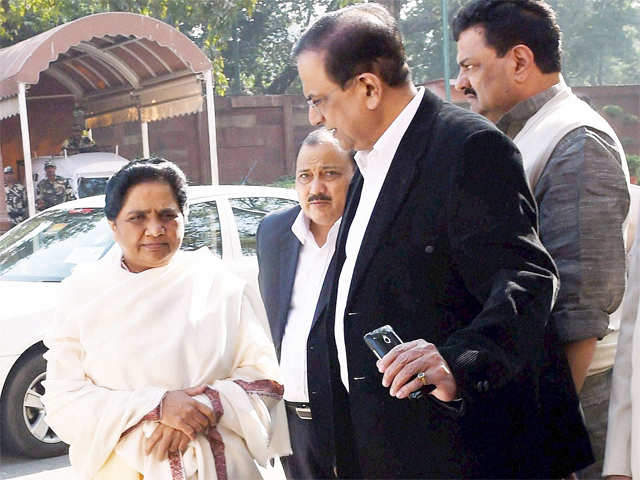 BSP chief Mayawati with party MPs