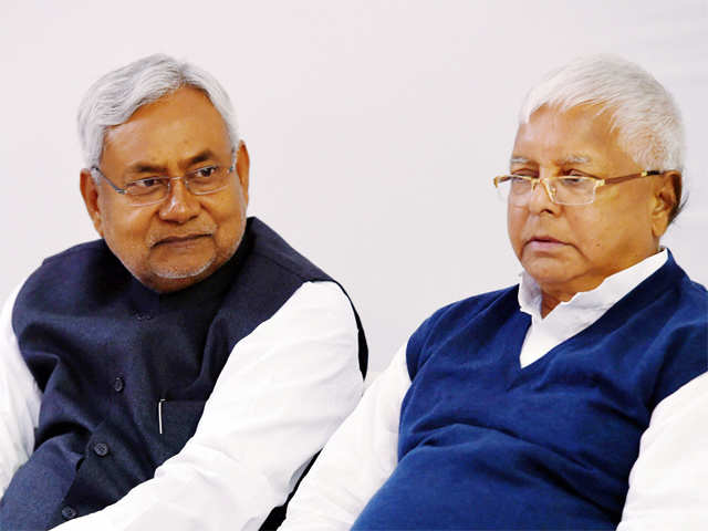 Nitish Kumar with Lalu Prasad Yadav