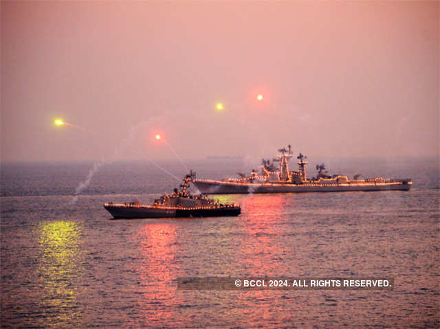 Illuminated Naval ships
