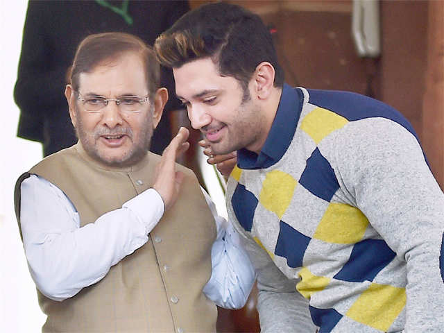 Sharad Yadav with son Chirag Paswan