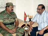 Prabhakaran with negotiator Anton Balansingham 