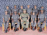Prabhakaran with 10 alleged Tamil Tiger suicide bombers