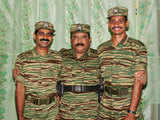 Velupillai Prabhakaran with Tamil Tiger pilots