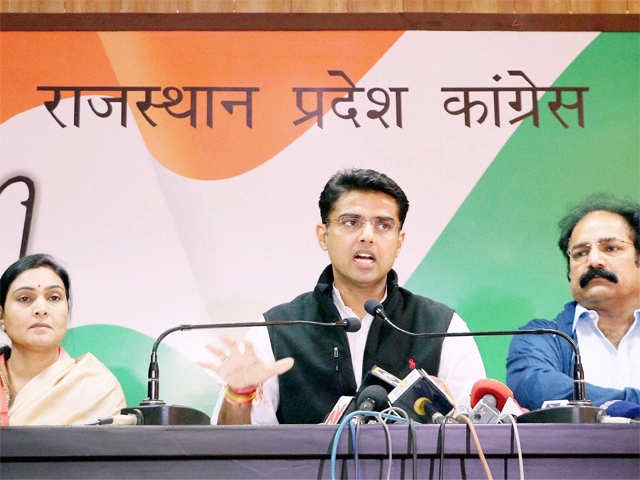 Sachin Pilot addressing press conference