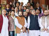Trinamool MPs protest Madan Mitra's arrest outside Parliament