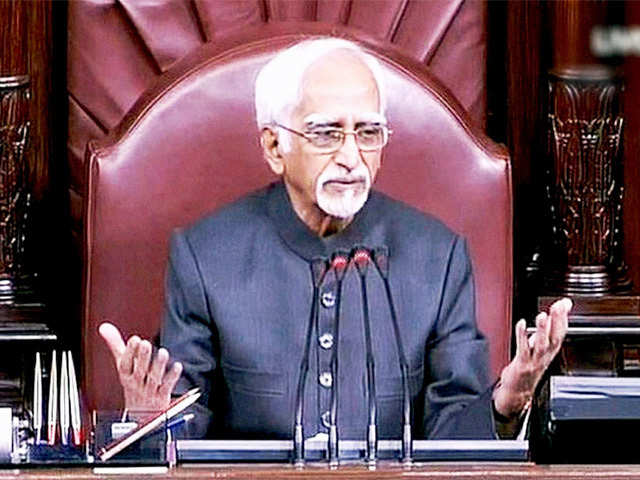 Vice President Hamid Ansari in the Rajya Sabha