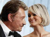 Johnny Hallyday and his wife Laetitia