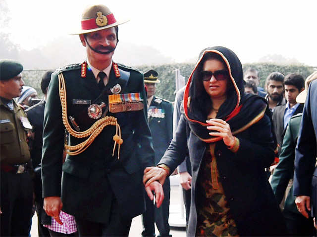 Army Chief General with his wife at Army Day