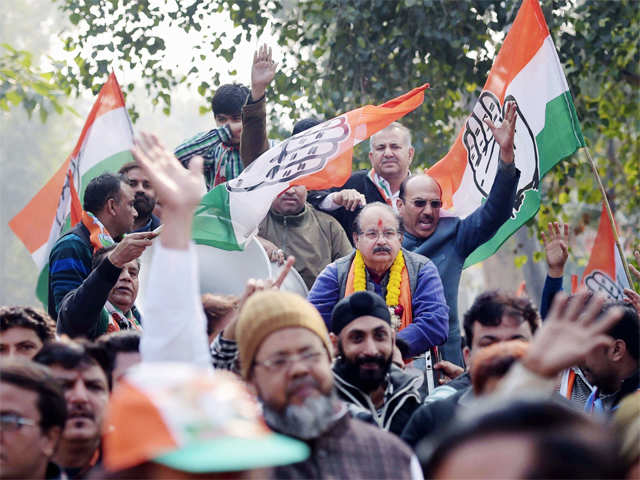 Congress candidate A K Walia files nomination paper