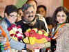 Supporters of Delhi BJP chief Satish Upadhyay demand ticket for their leader