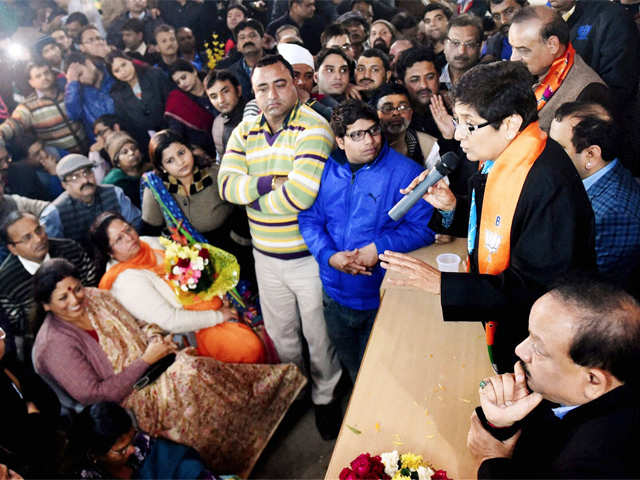 Kiran Bedi during her election campaign