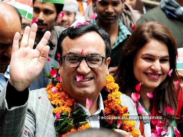 Ajay Maken during election campaign