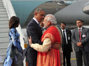 Obama arrives in India, to hold talks with PM Modi