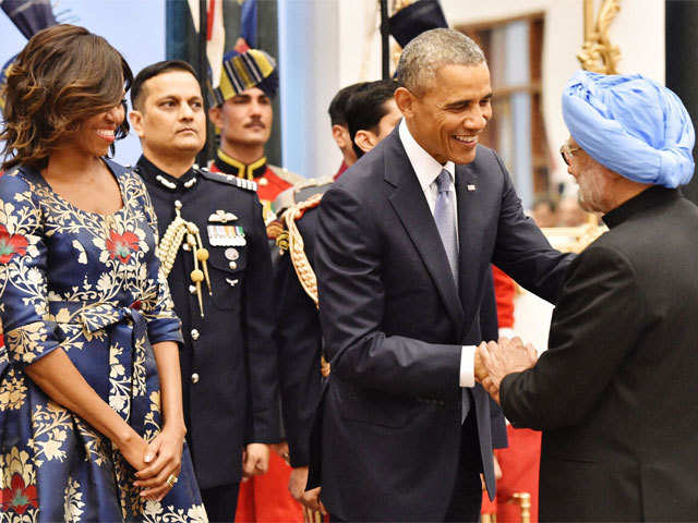 Barack Obama with Manmohan Singh