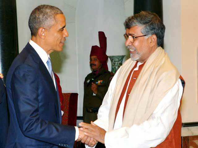 US President Obama with Nobel Laureate Kailash Satyarthi