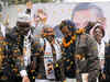 Delhi elections 2015: Drone showers flowers on Arvind Kejriwal at rally