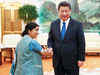 External Affairs Minister Sushma Swaraj meets Chinese President Xi Jinping