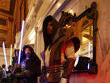 Performers dressed as Jedi Knights