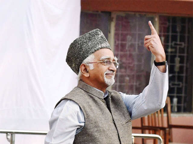 Vice President Mohd Hamid Ansari castes his vote