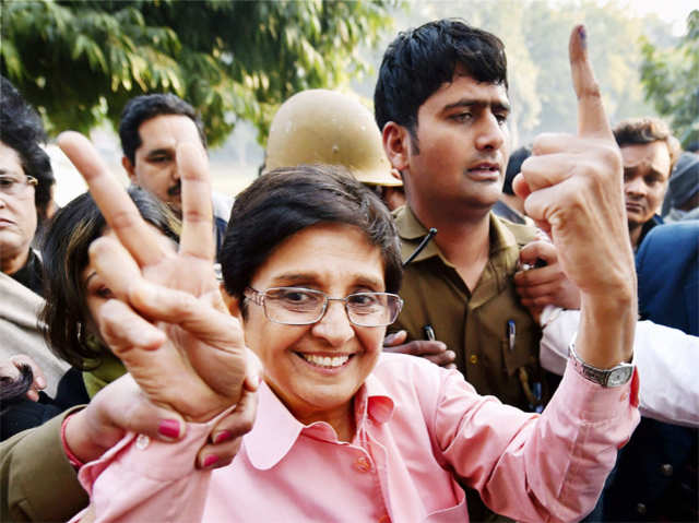 Kiran Bedi castes vote