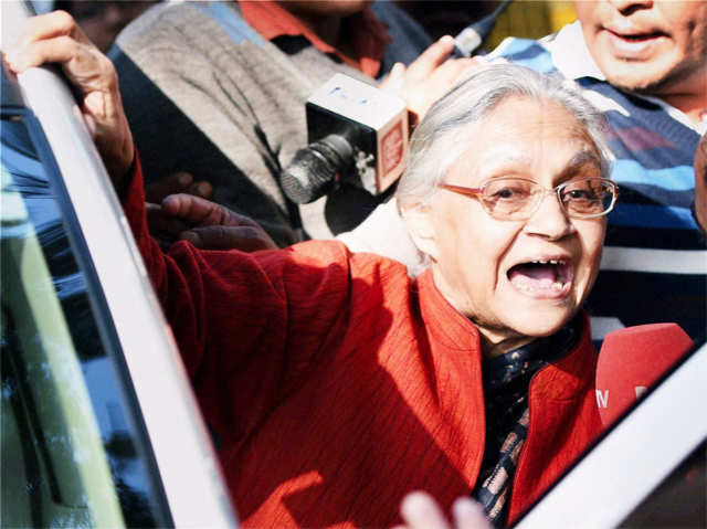 Sheila Dikshit at Nirman Bhavan during voting