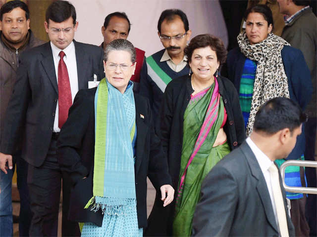 Sonia Gandhi after casting her vote
