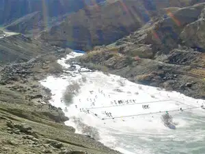 As a precautionary measure the authorities suspended the famed Chadder Trek that was a source of income for the locals. As a precautionary measure the authorities suspended the famed Chadder Trek that was a source of income for the locals.