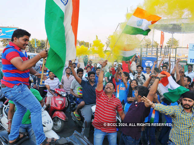 Jubilant fans spilled out onto streets in Hyderabad