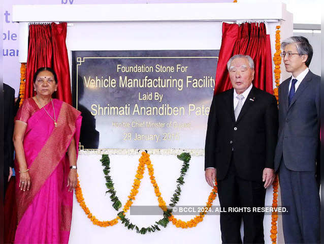 Anandiben Patel unveils foundation stone of Suzuki's plant