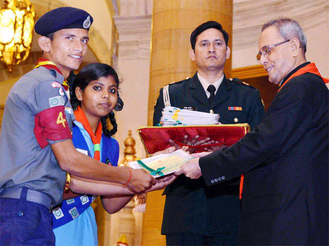 Pranab Mukherjee at the Scouts & Guides Awards function
