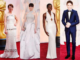 Oscar fashion: White and silver, and lots of beads