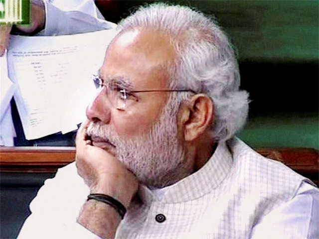 Prime Minister Narendra Modi during the budget session