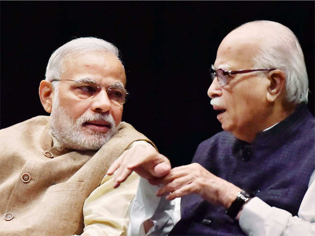 PM Narendra Modi with veteran BJP leader LK Advani