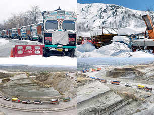 Harsh terrain: Jammu-Srinagar National Highway during winters