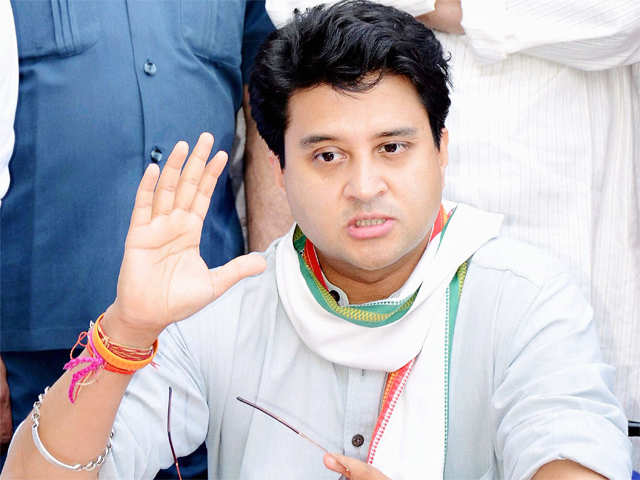 Jyotiraditya Scindia addresses media