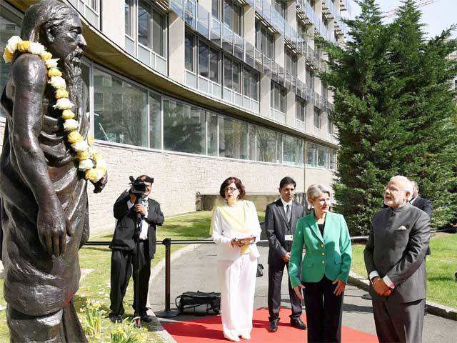 PM Modi at the UNESCO headquarters in Paris